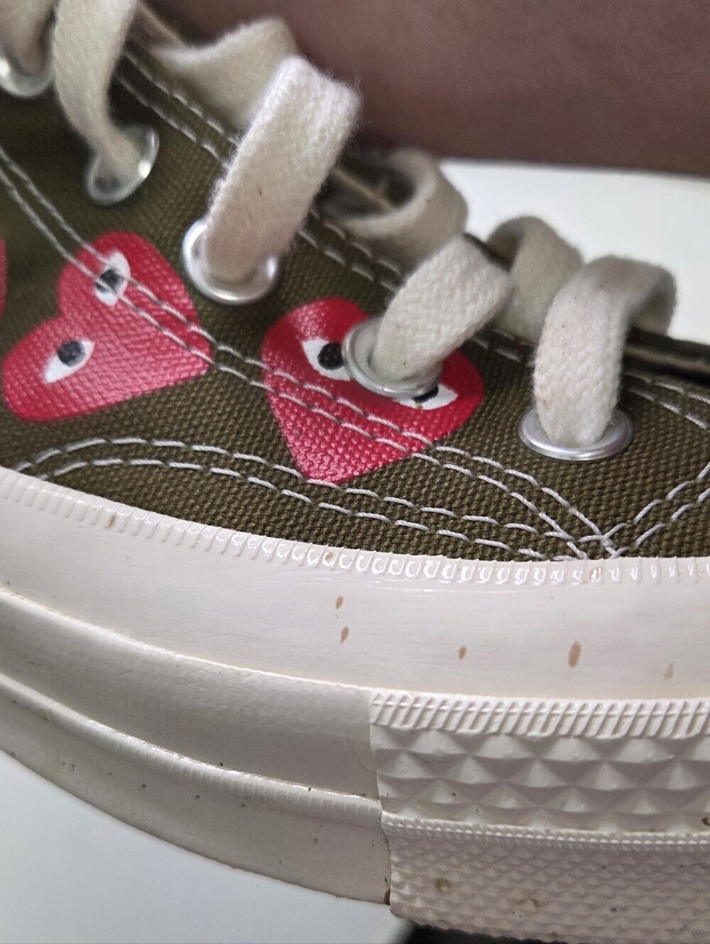 Comme des Garçons Play x Converse Chuck 70 Top High Multi Heart Womens Sz 7 - Picture 13 of 15